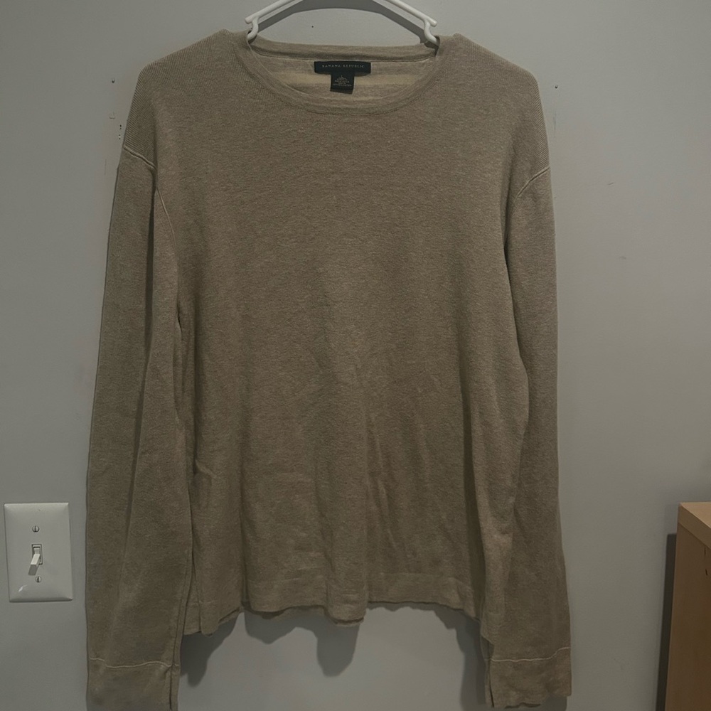 Banana Republic 100% Cotton Tan Long Sleeve Shirt